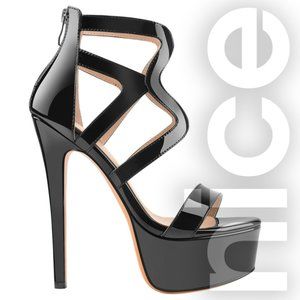 ONLYMAKER WOMEN STILETTOS PLATFORM CUT OUT HEELS